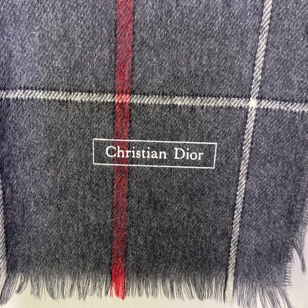 Christian Dior merino wool window pane pattern‎
